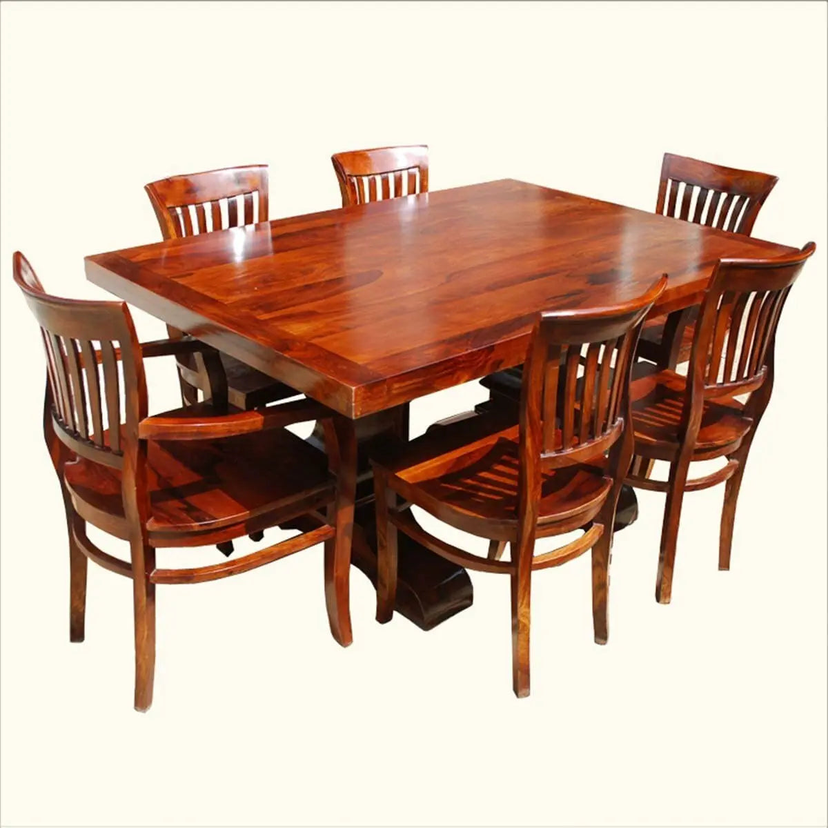 APRODZ Sheesham Wood Honolulu 6 Seater Dining Table Set for Home | Dining Furniture | Brown Finish