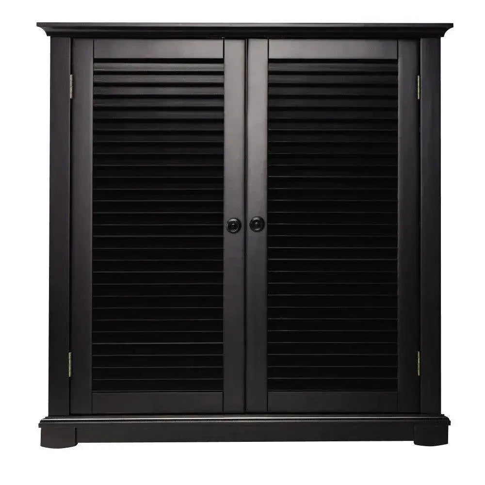 Mango Wood Sideboard Storage Black Valer Shoe Rack Cabinet for Living Room | 2 Door Shoe Organizer