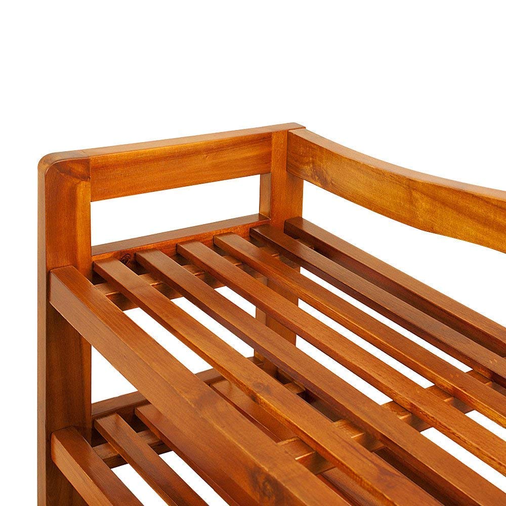 Wooden Shoe Rack 2 Tier Storage Cabinet Wood Shelf for Hallway Large Furniture Organiser Unit Brown Cupboard Racks
