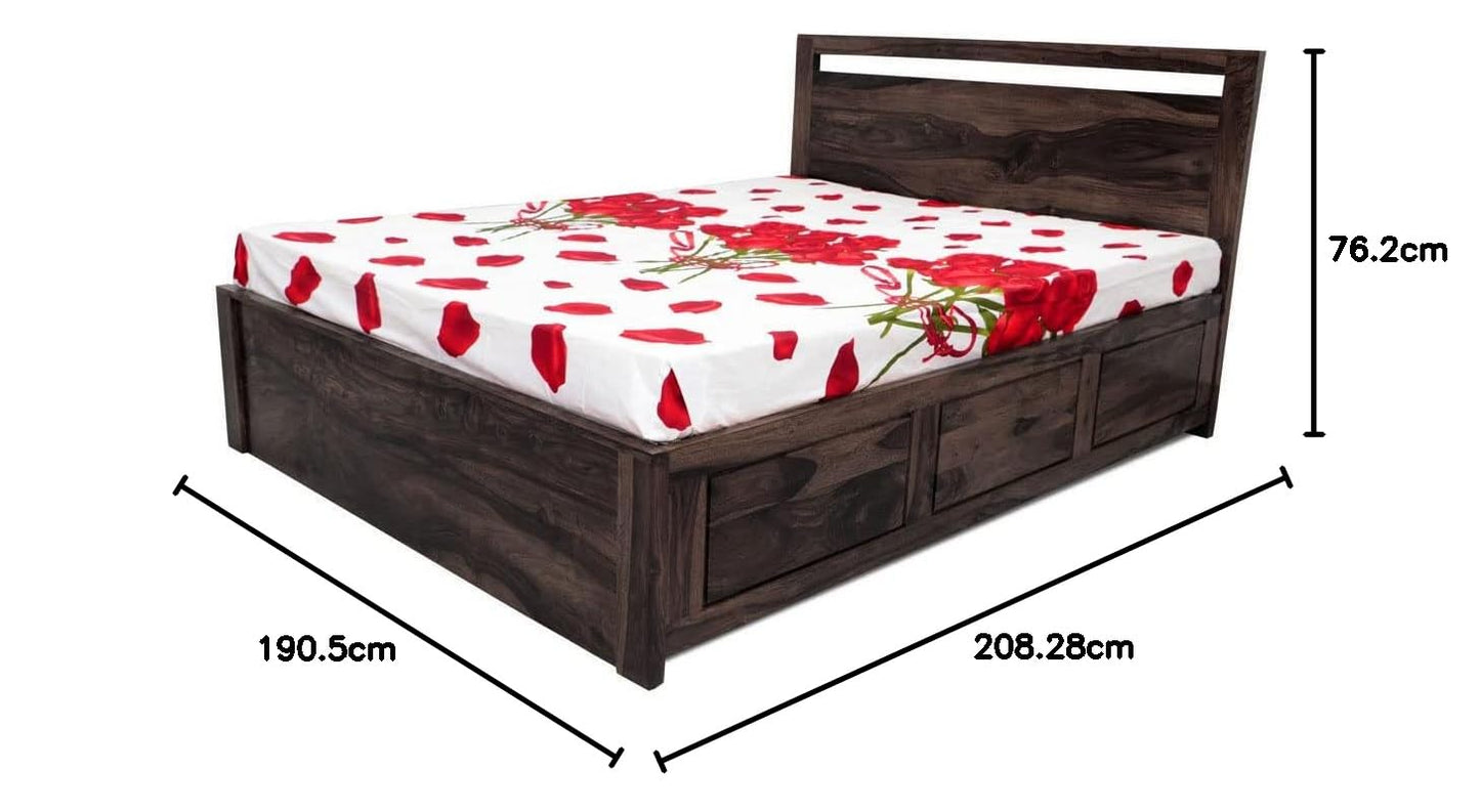 Sheesham Wood Berta Bed with Storage