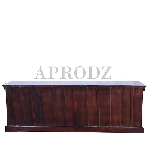 Sheesham Wood Tv Unit Cabinet with Shelves and one Drawer (Sheesham - Mahogany)