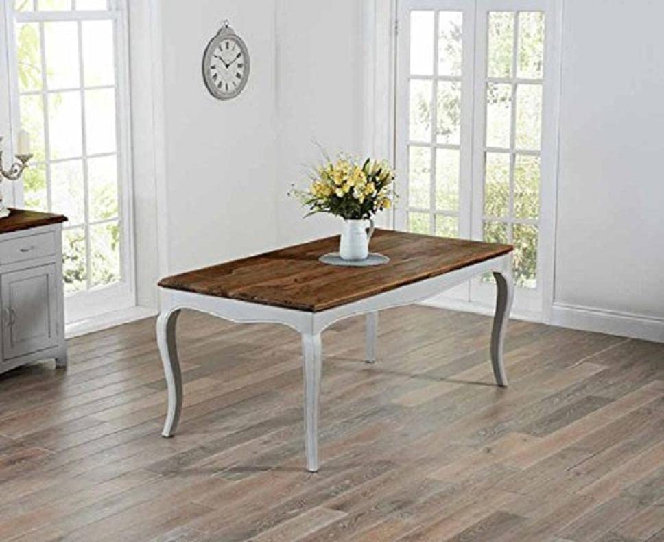 Sheesham Wood Vaughan 6 Seater Dining Table Set for Home Living Room | Dining Furniture | Grey and Brown