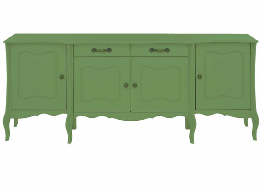 APRODZ Mango Wood Rosario Sideboard Storage Cabinet for Living Room | Wooden Cabinet for Home | Mossy Garden Finish