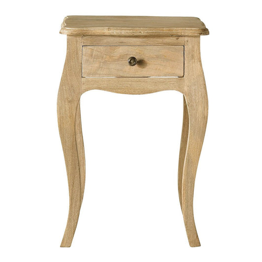 Mango Wood Pasi One Drawer Selves Bedside Storage Table for Bedroom | Brown Finish