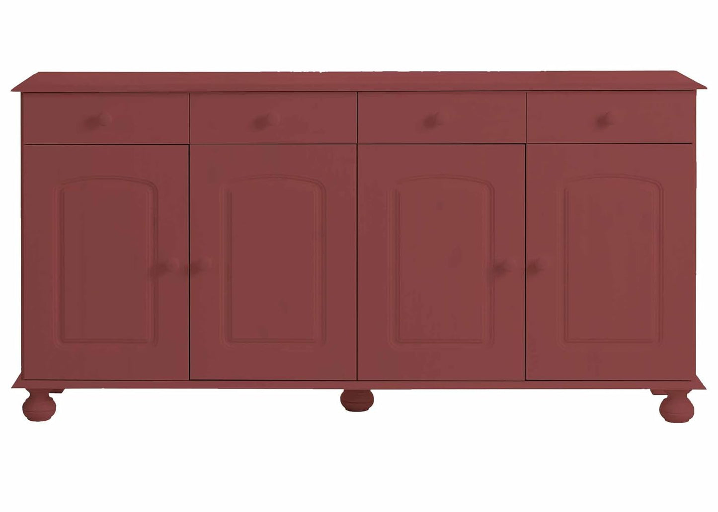 APRODZ Solid Wood Campinas Sideboard Storage Cabinet for Living Room | English Vermilion