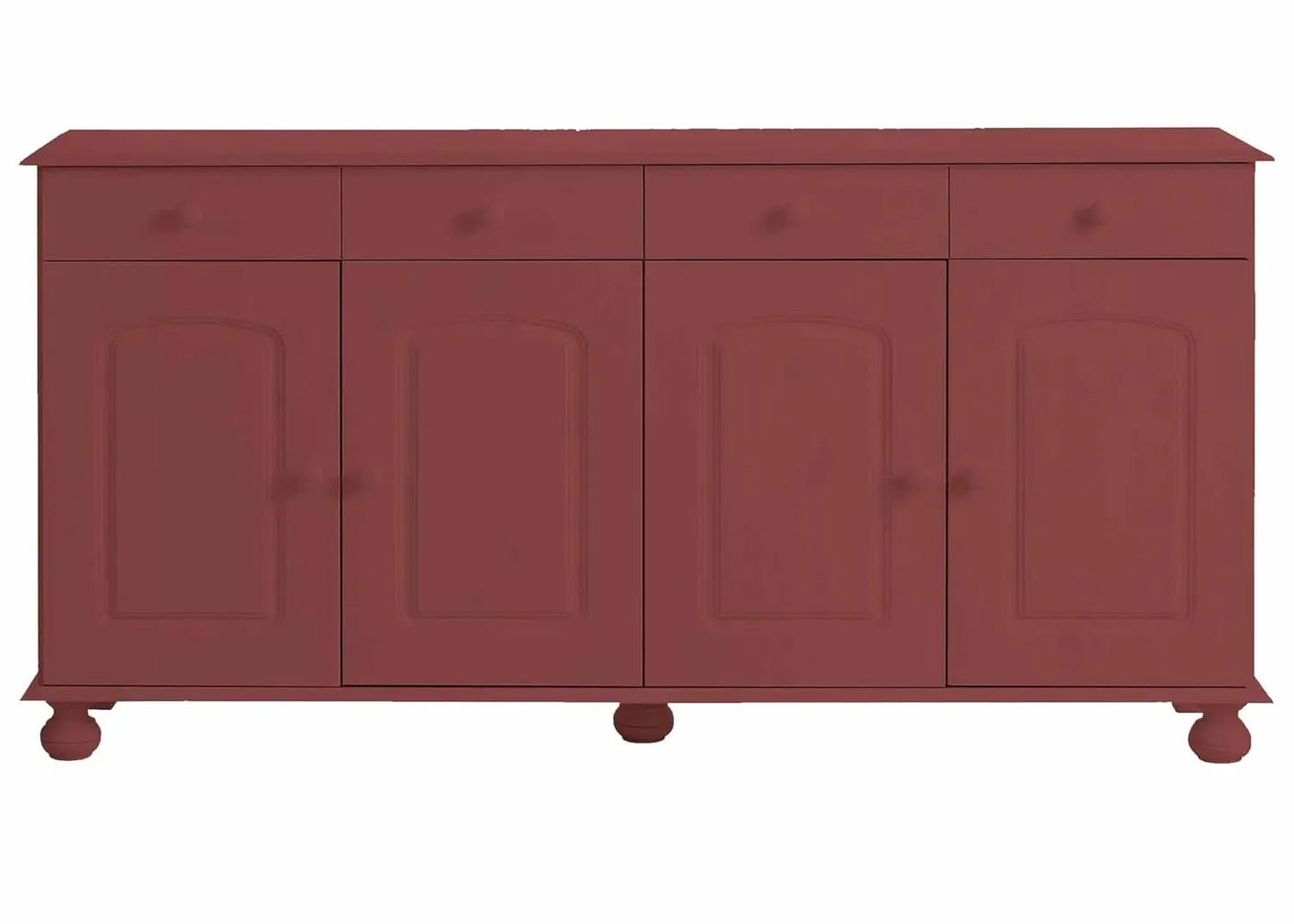 APRODZ Solid Wood Campinas Sideboard Storage Cabinet for Living Room | English Vermilion