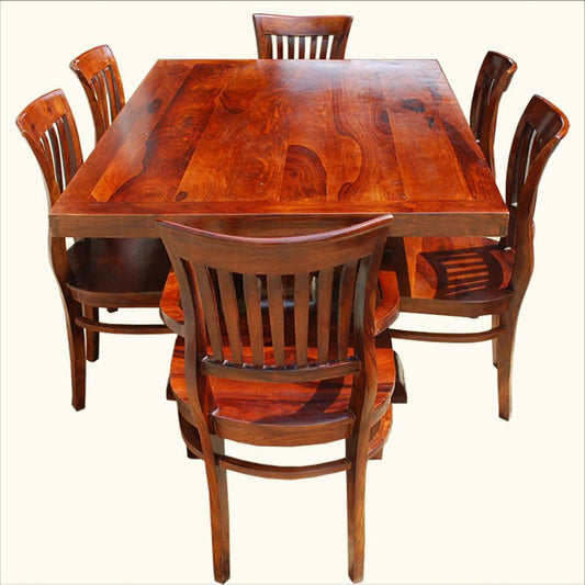 APRODZ Sheesham Wood Honolulu 6 Seater Dining Table Set for Home | Dining Furniture | Brown Finish