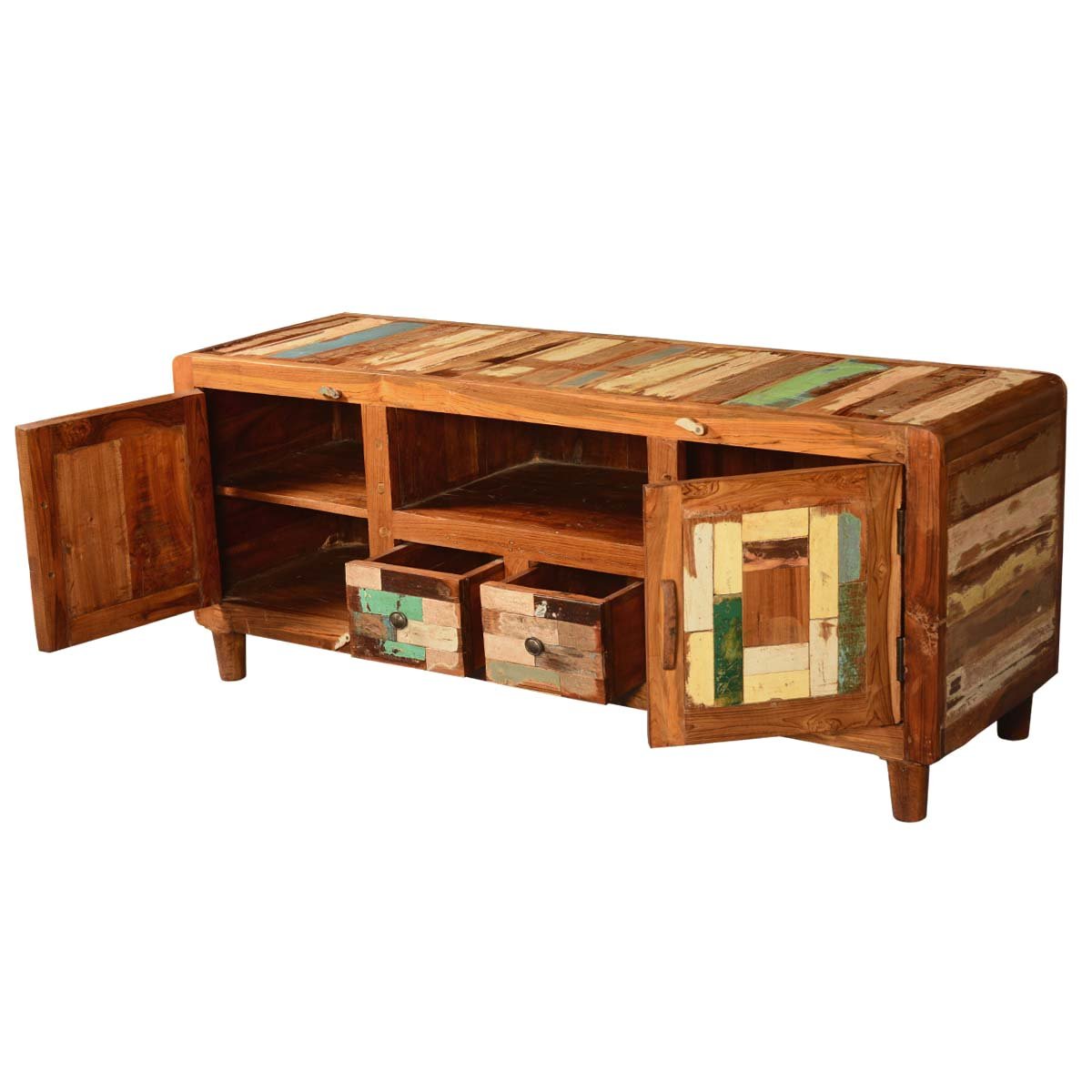 Solid Wood Bari Royal TV Stand Cabinet For Home | TV Unit For Living Room | Multicolor Finish