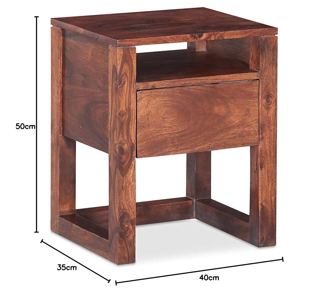 Danao Bedside Table (Light Honey Sheesham)