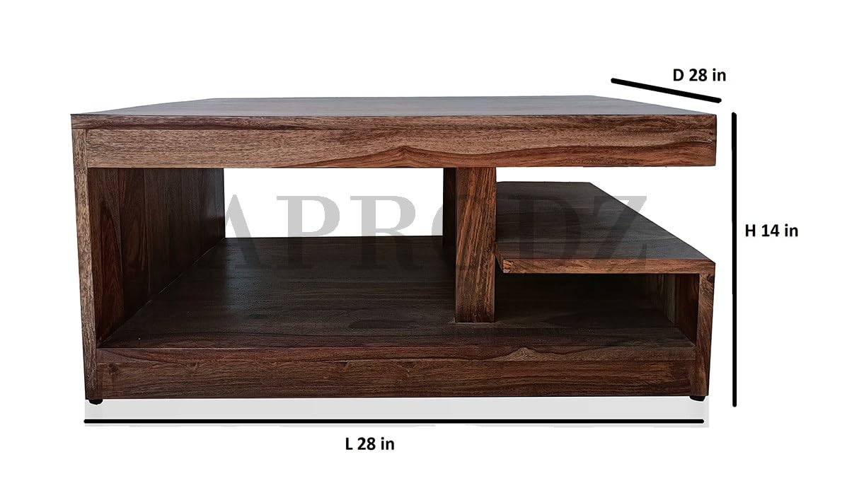 Natural Walnut Solid Wood Coffee Table – Durable and Elegant Living Room Furniture