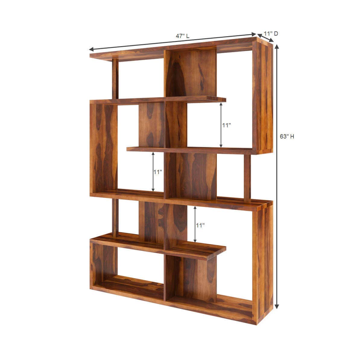 Nicole Sheesham Wood Cube Home Office Bookcase