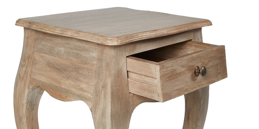 Mango Wood Lubin Bedside Table for Bedroom