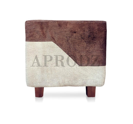 Ottoman Stool for Living Room | Pouffes for Sitting| Foot stools | Office Stools | Decoration & Dressing Table Suede Fabric Set of 1 Dark Brown +...