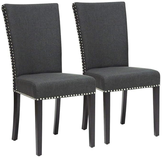 Set of 2 Harrowgate Dark Gray Linen Modern Dining Chair