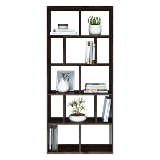 Lizzie Sheesham Wood Asymmetrical Cube Home Office Bookcase