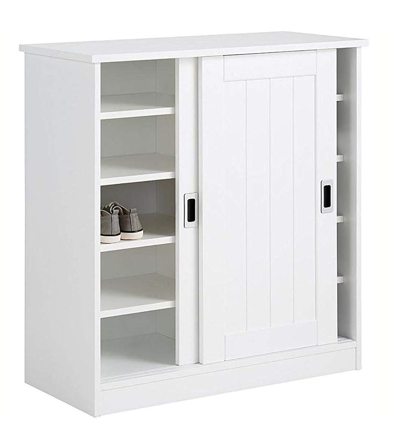 APRODZ Mango Wood Daria Shoe Cabinet for Home | Shoe Rack Organiser | White Finish