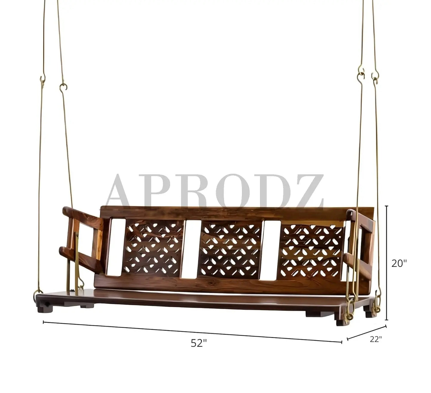 Reversible Wooden Swing Jhula for Indoor Outdoor & Balcony | House Swings for Adults (Honey Finish)