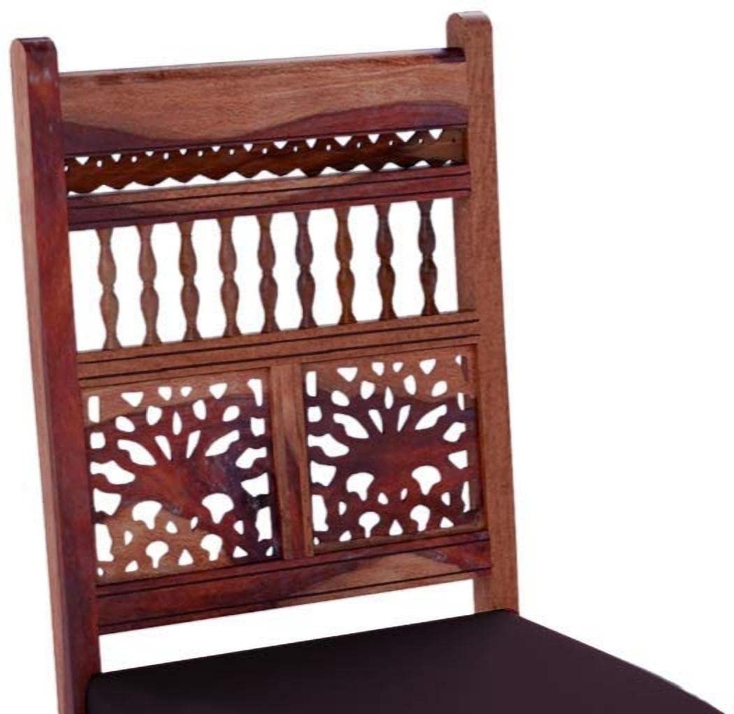 APRODZ Sheesham Wood Norcross 2 Seater Dining Table Set for Home | Dining Furniture | Brown Finish