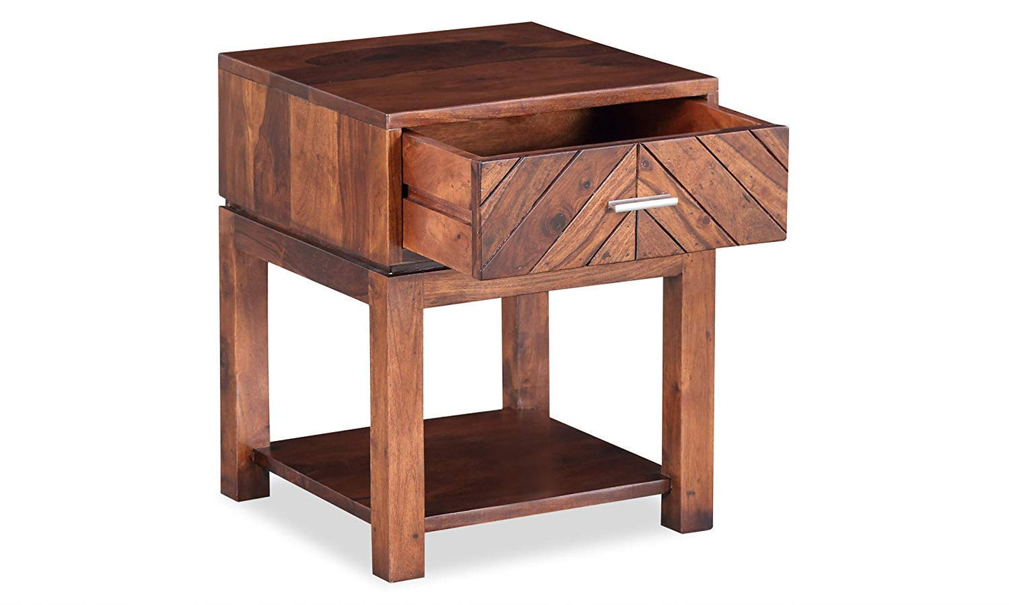 Lorca Bedside Table (Light Honey Sheesham