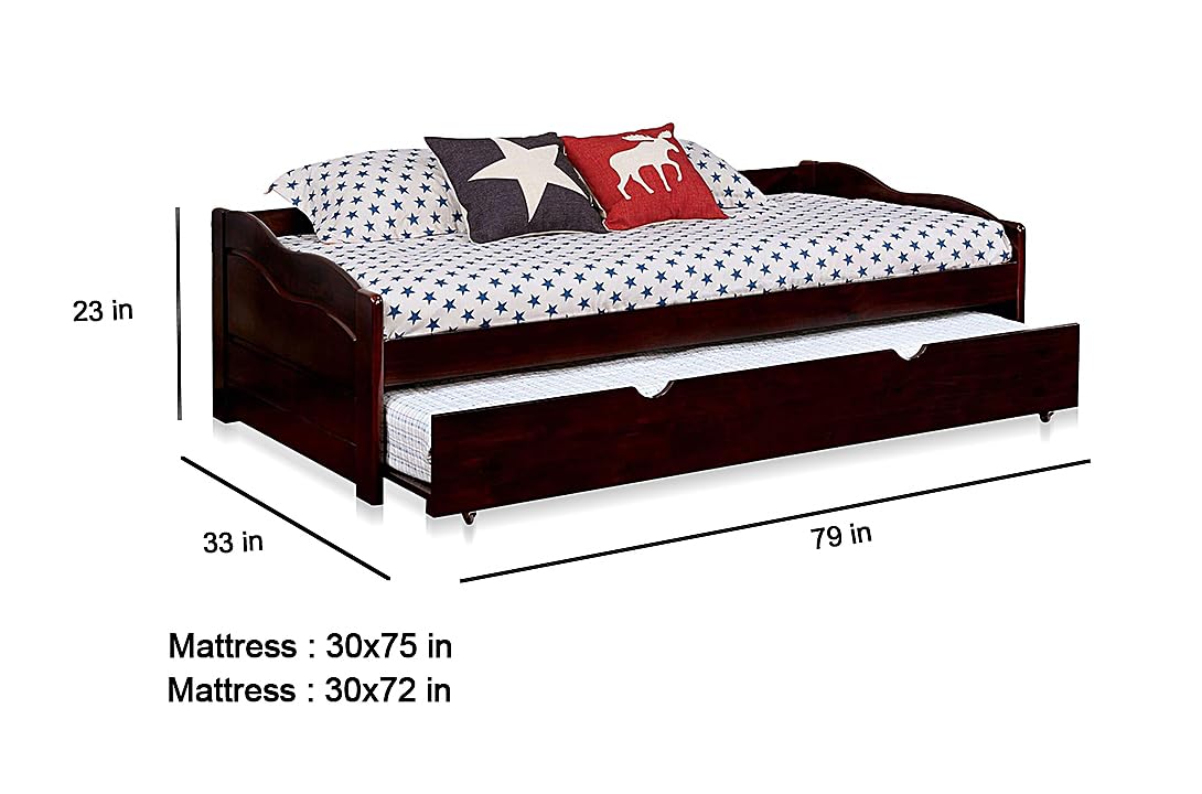 Solid Wood Gymea Daybed with Trundle Bed for Living Room | Bed for Bedroom