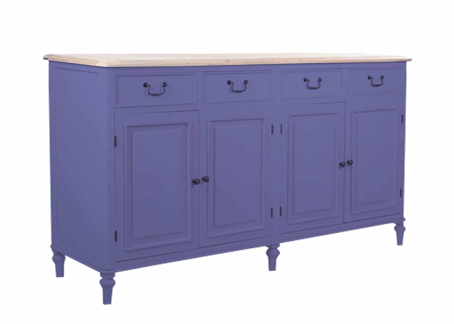 Solid Wood Cancun Storage Sideboard Cabinet with 4 Door and 4 Drawer for Living Room
