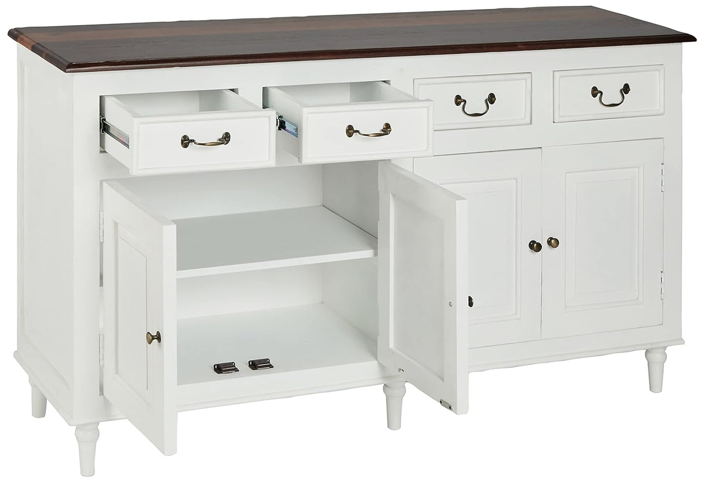 Solid Wood Cancun Storage Sideboard Cabinet with 4 Door and 4 Drawer for Living Room