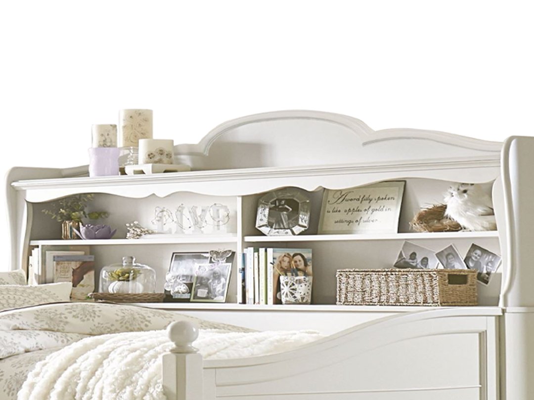 APRODZ Solid Wood Holroyd Daybed with Trundle Bed & with Bookcase on Headboard for Kids Room