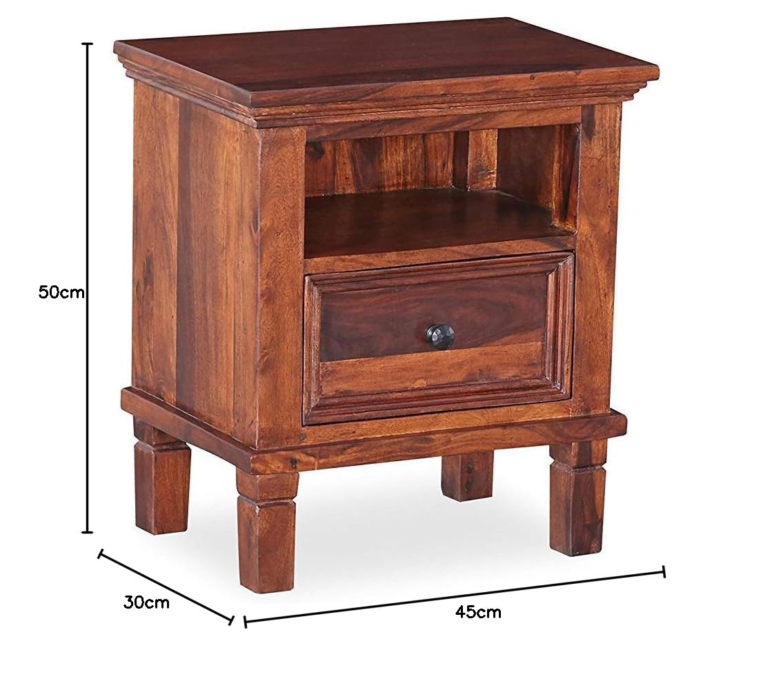 Getafe Bedside Table (Dark Honey Sheesham)