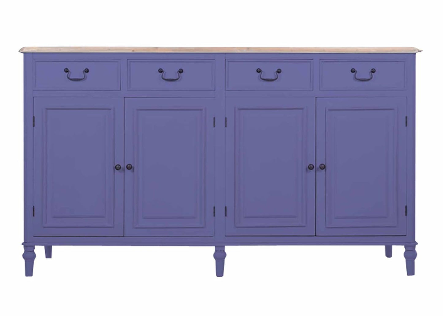 Solid Wood Cancun Storage Sideboard Cabinet with 4 Door and 4 Drawer for Living Room