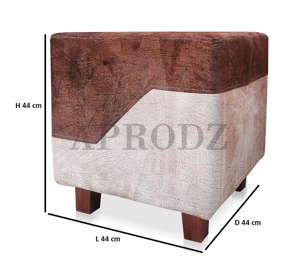 Ottoman Stool for Living Room | Pouffes for Sitting| Foot stools | Office Stools | Decoration & Dressing Table Suede Fabric Set of 1 Dark Brown +...