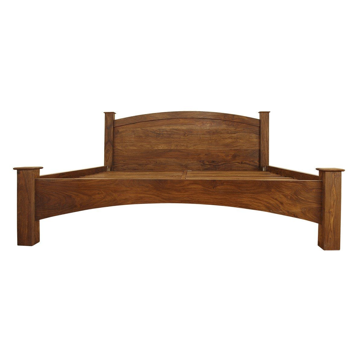 APRODZ Sheesham Wood Without Storage Queen Size Omaha Bed for Bedroom Stylish | Brown