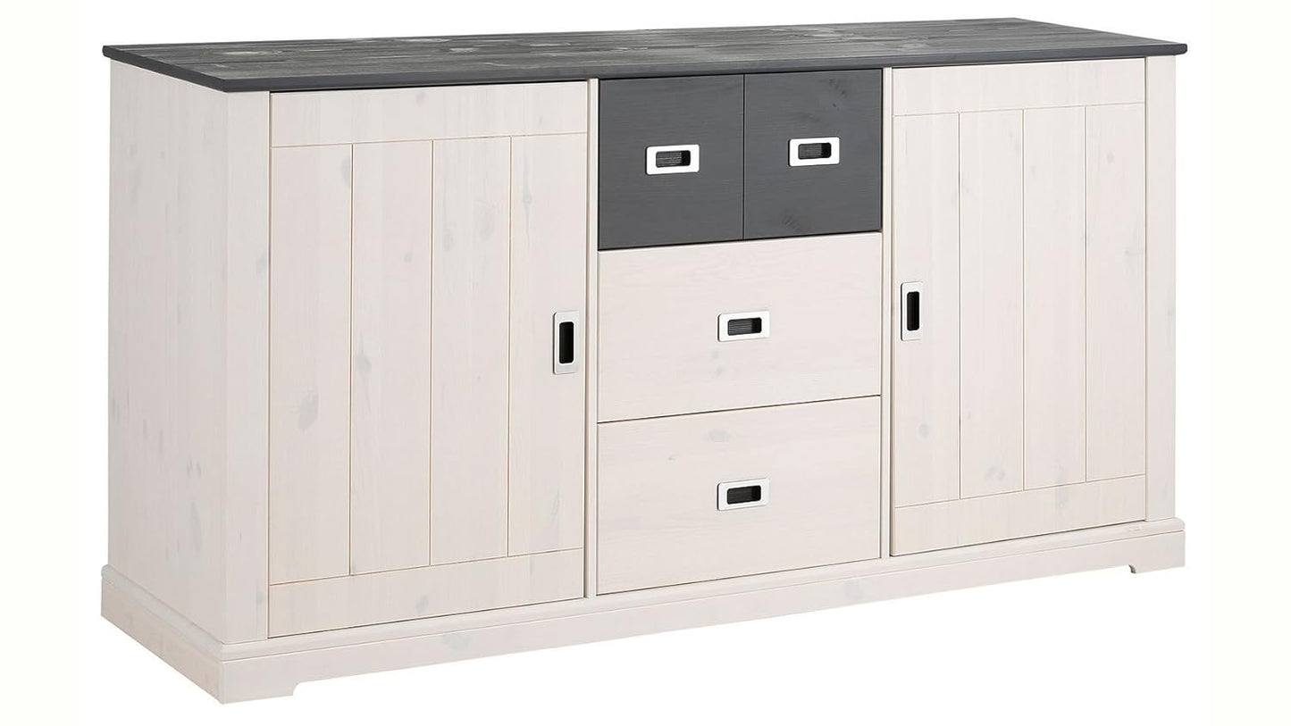 APRODZ Solid Wood Horizonte Sideboard Storage Cabinet for Living Room