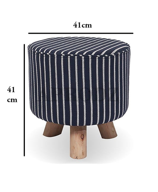 Upholstered and Steel Frame Puffy Stool Grass Green Fabric + Black Powdercoated - Set of 2