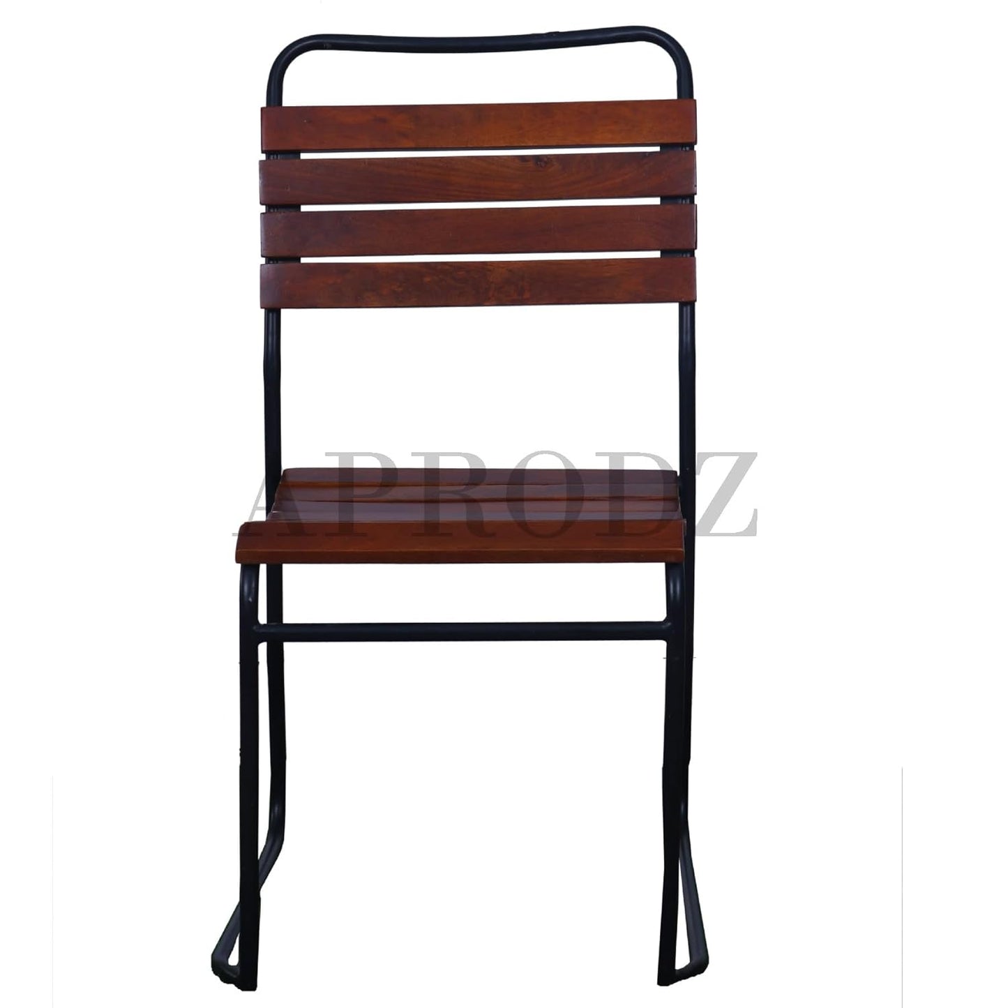 Patti Mango Wood and Metal Dining Outdoor Restaurant Chair Set for Home | Set of 2 Chair | Teak + Black Powdercoated Finish