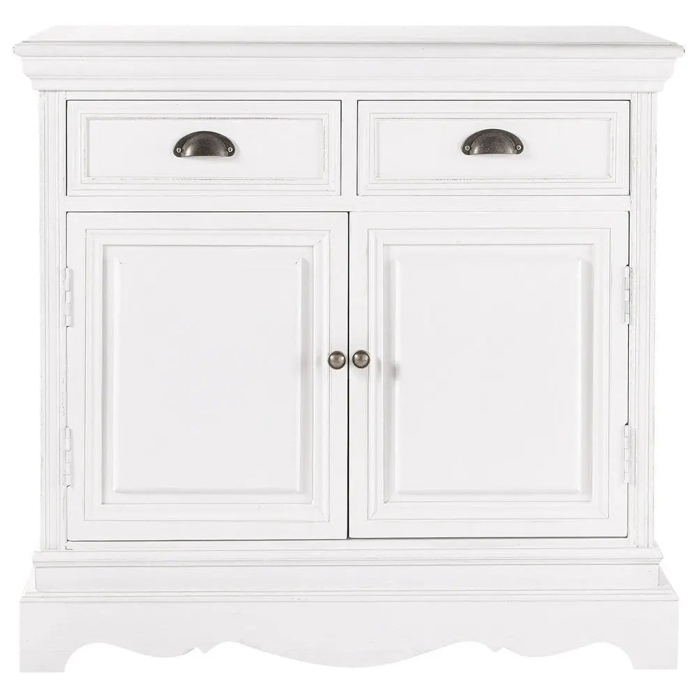APRODZ Mango Wood Brovary Sideboard Storage Cabinet for Living Room | Wooden Cabinet for Kitchen | White Finish