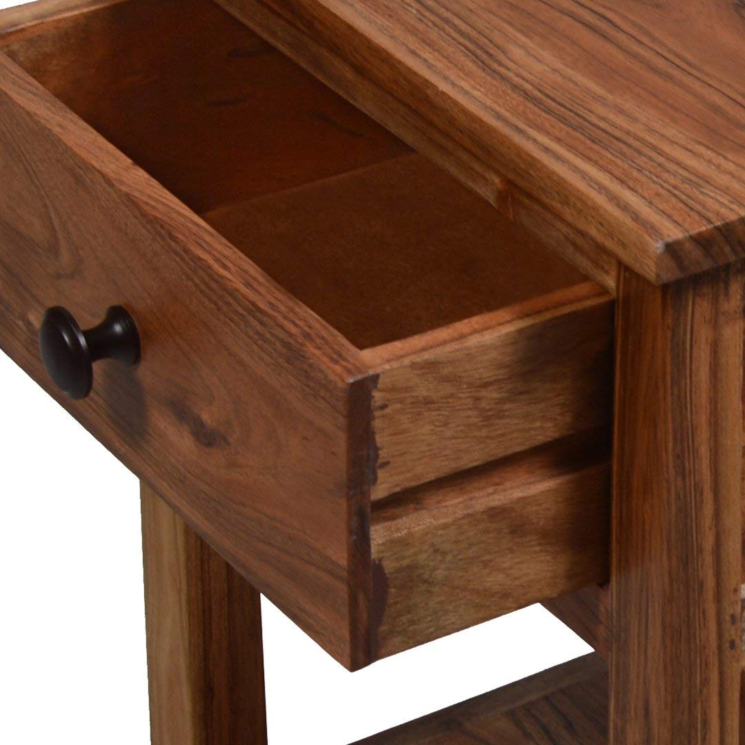 Solid Wood Tineo Bedside Storage Table for Living Room