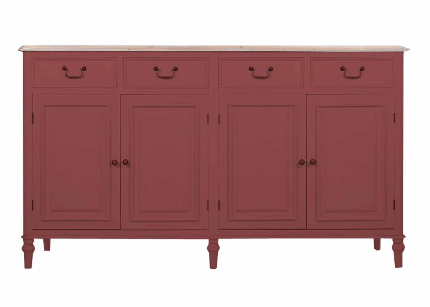 Solid Wood Cancun Storage Sideboard Cabinet with 4 Door and 4 Drawer for Living Room