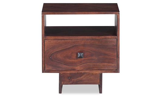Gangwon Bedside Table (Light Walnut Sheesham)