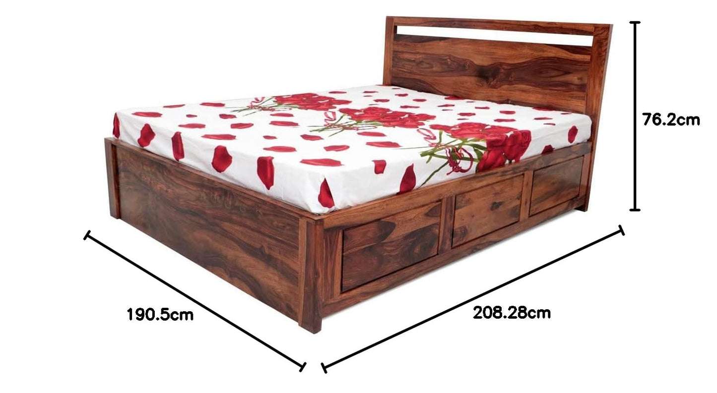 Sheesham Wood Berta Bed with Storage