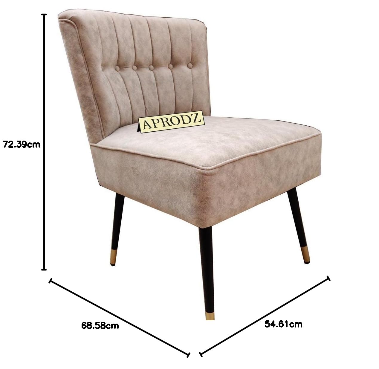 APRODZ Komfi Stunning, Elegant & Comfortable Chair Soft Padded for Long time Seating with Comfort for Home, Cafe, Office & Hotel (Beige Suede)