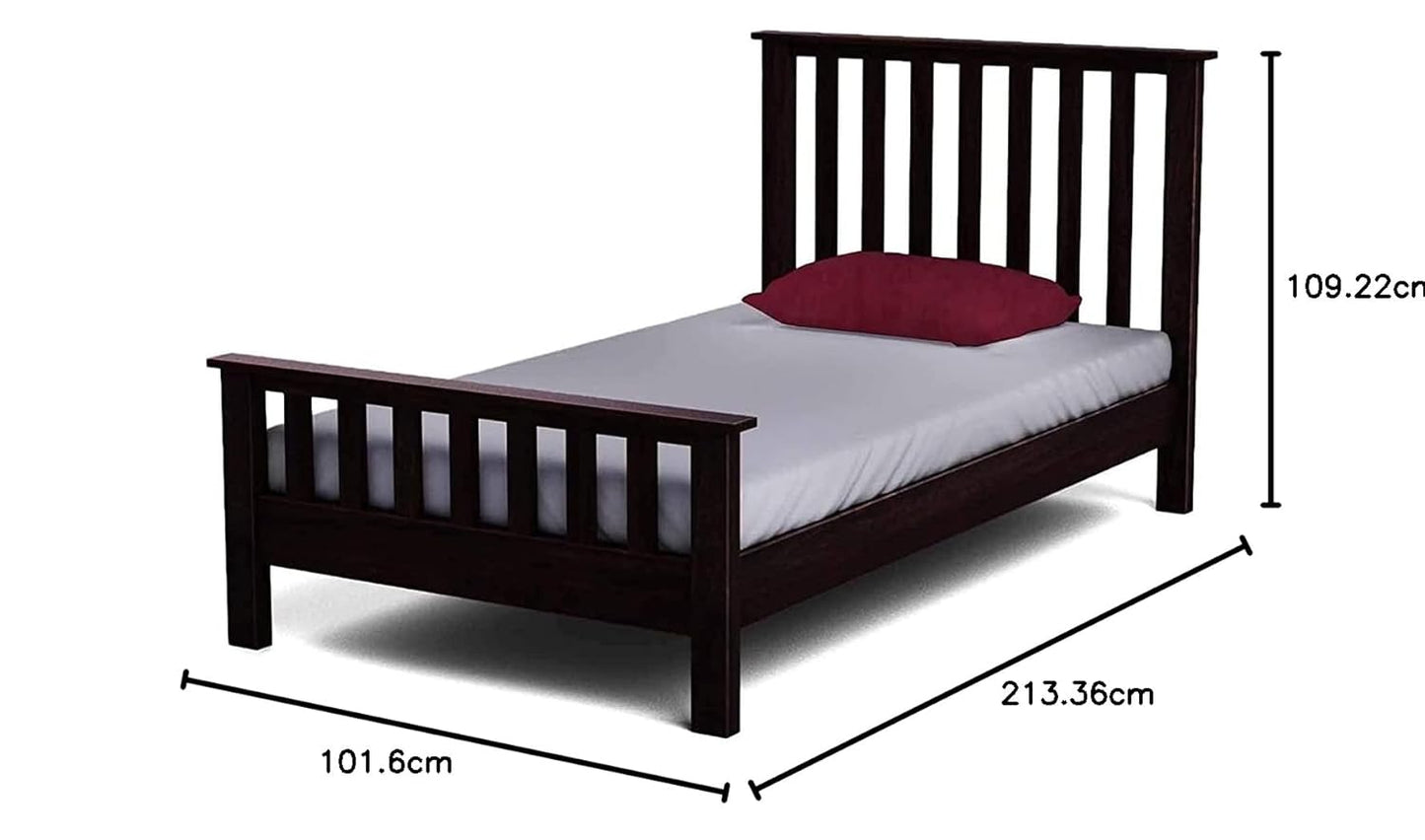 Sheesham Wood Without Storage Single Size Yvonn Bed for Bedroom Stylish | Natural Finish