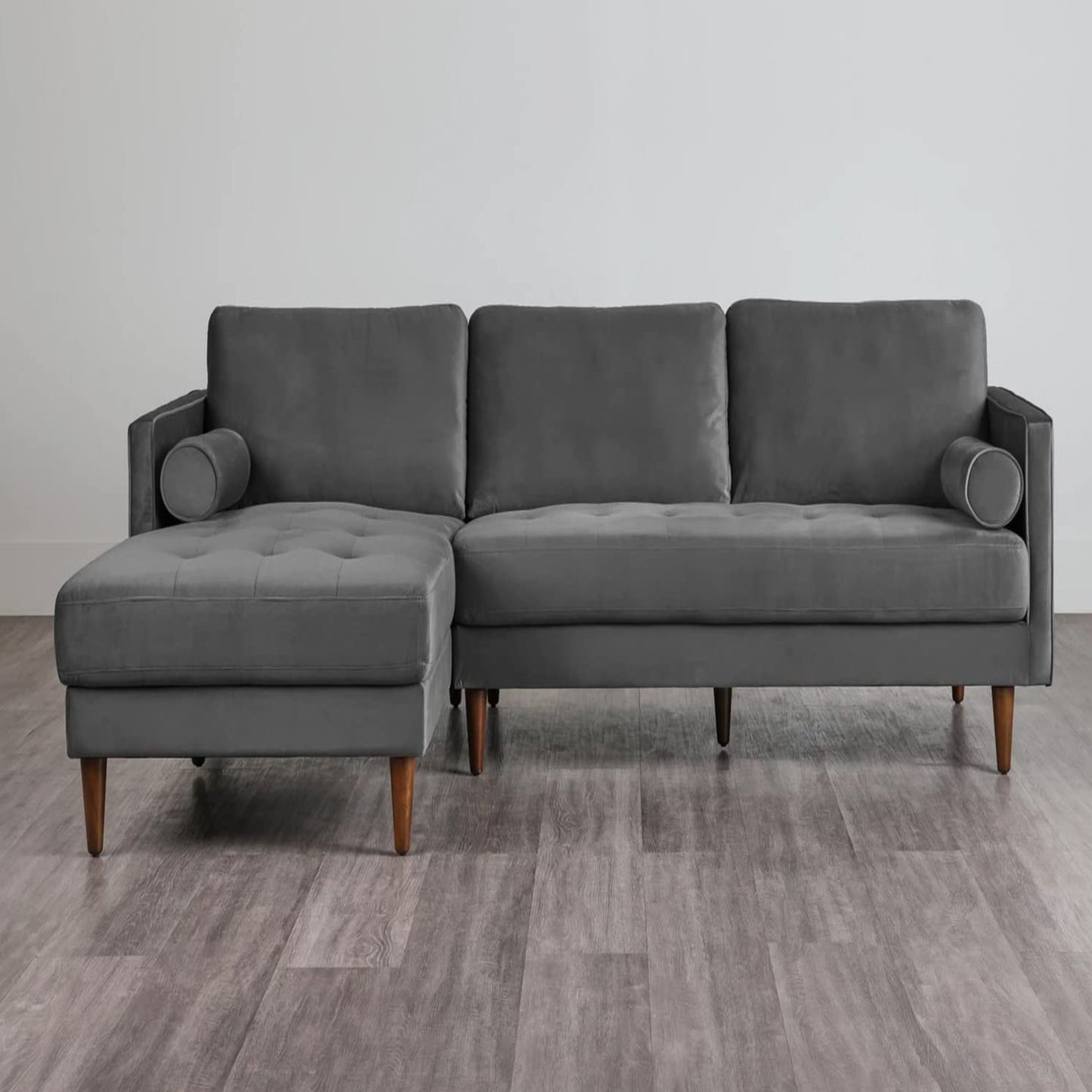 MidCen Wooden LHS L Shape 3 Seater Sectional Sofa Set with High-Density Comfortable Foam for Living Room