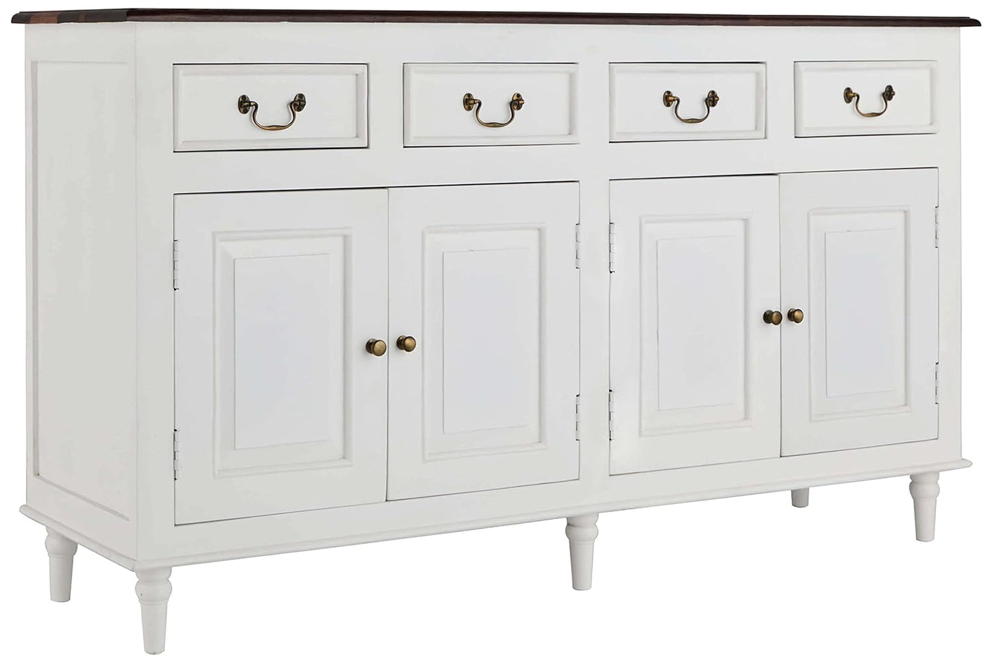 Solid Wood Cancun Storage Sideboard Cabinet with 4 Door and 4 Drawer for Living Room