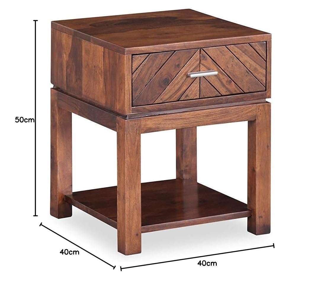 Lorca Bedside Table (Light Honey Sheesham