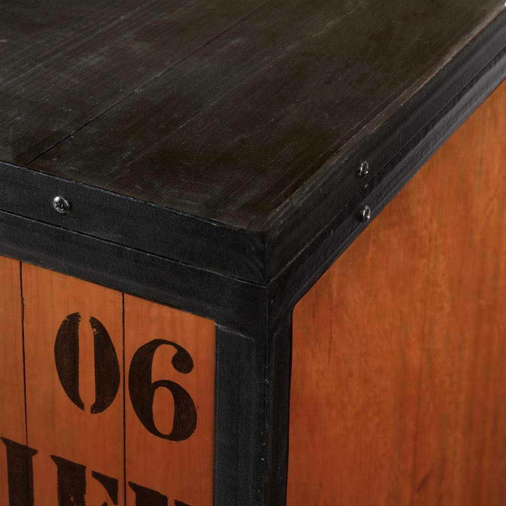 APRODZ Solid Wood Sumy Sideboard Storage Cabinet for Living Room | Wooden Cabinet for Kitchen | Brown Finish