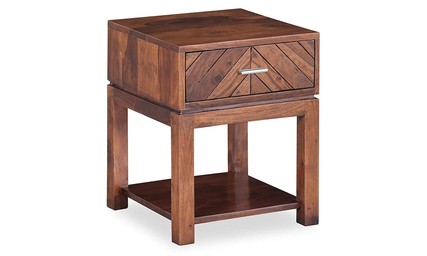 Lorca Bedside Table (Light Honey Sheesham