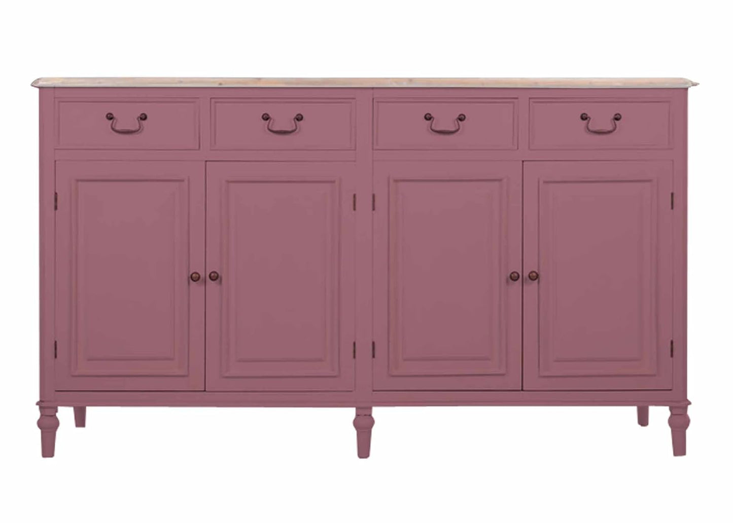 Solid Wood Cancun Storage Sideboard Cabinet with 4 Door and 4 Drawer for Living Room
