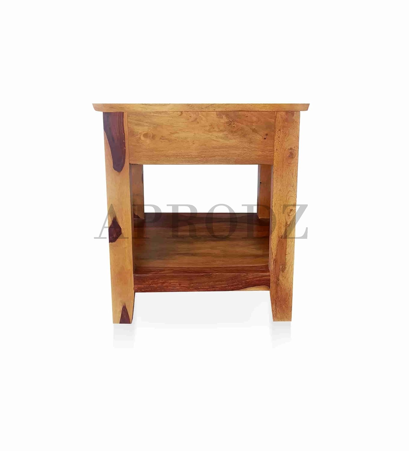 Solid Sheesham Wood Bedside Storage Table for Bedroom | Honey Finish