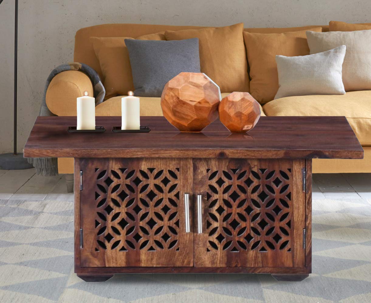 Durque Sheesham Wood Coffee Table - Provincial Teak Finish