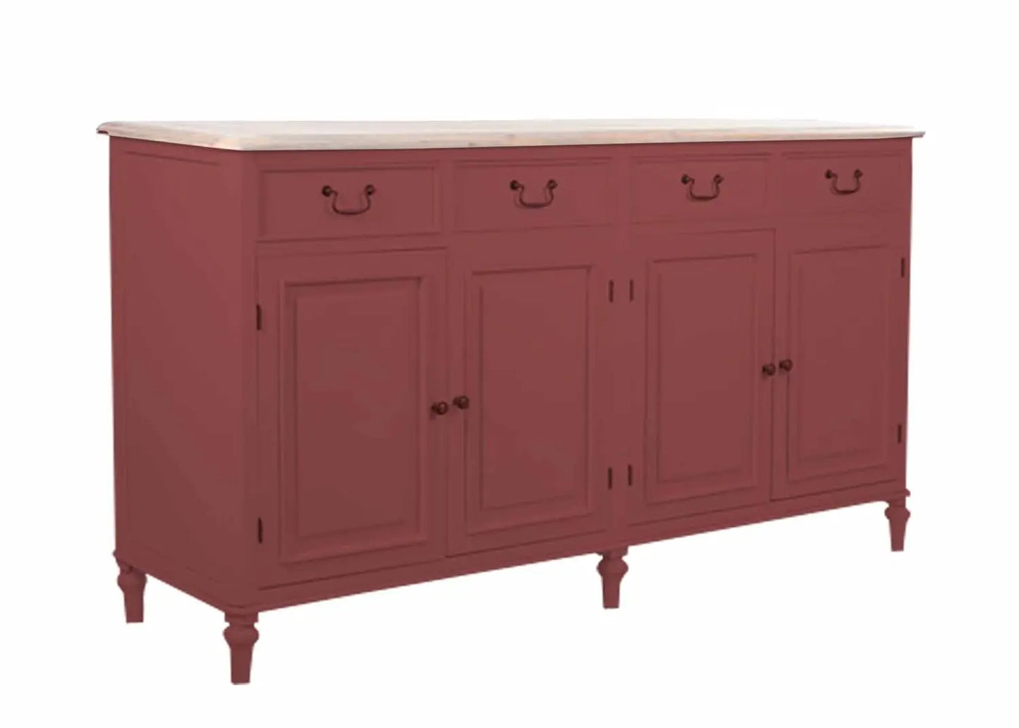 Solid Wood Cancun Storage Sideboard Cabinet with 4 Door and 4 Drawer for Living Room